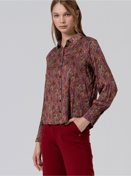 Camisa Fluida Print Paisley Multicolor de Surkana