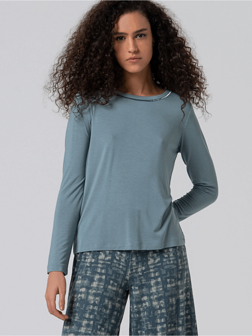 Camiseta Azul Celeste Cuello Redondo de Surkana