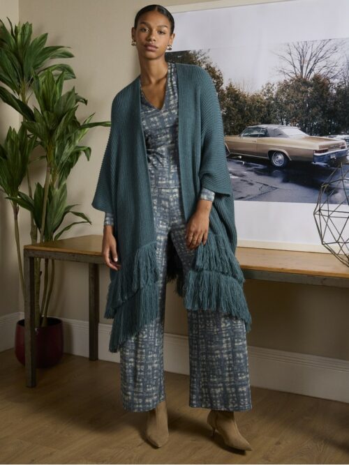 Pantalón Oversize Estampado Azul Acero de Surkana