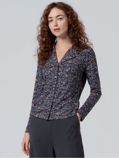 Camisa Smoking Tejido Reciclado Azul de Surkana