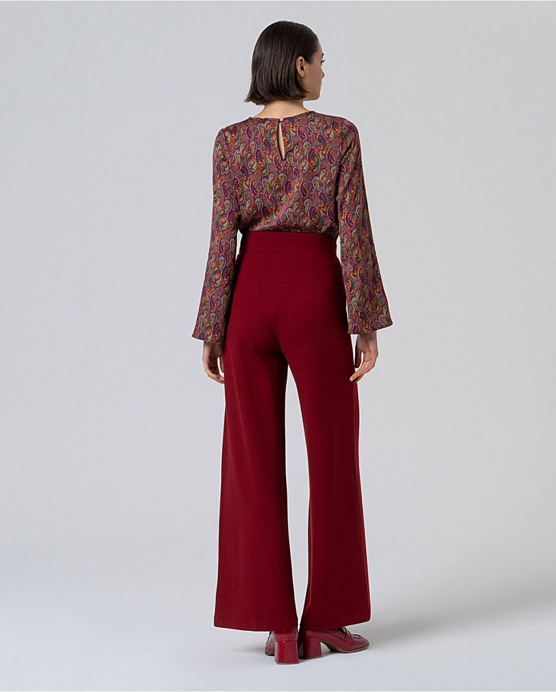 Pantalón Ancho Sin Cierres Rojo Inglés de Surkana - Imagen 3