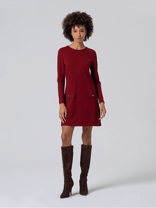 Vestido Corto y Recto Evasé Rojo de Surkana