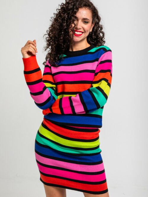 Suéter Ajustado de Garabatos de Robots Multicolor - We are Connected de Lolina