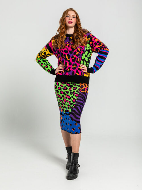 Suéter Tejido Estampado Animal Print Variado - Caótica de Lolina