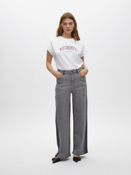 Tejano Wide Leg Bicolor Gris & Negro de Lola Casademunt